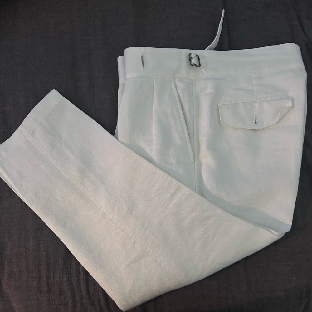 Todd Snyder White Gurkha Trousers in Irish linen